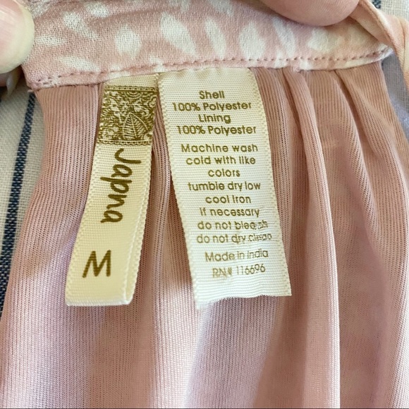 JAPNA Halter Style Fit and Flare Pleated Midi Dress Medium Pink White Vine Print - Picture 8 of 10